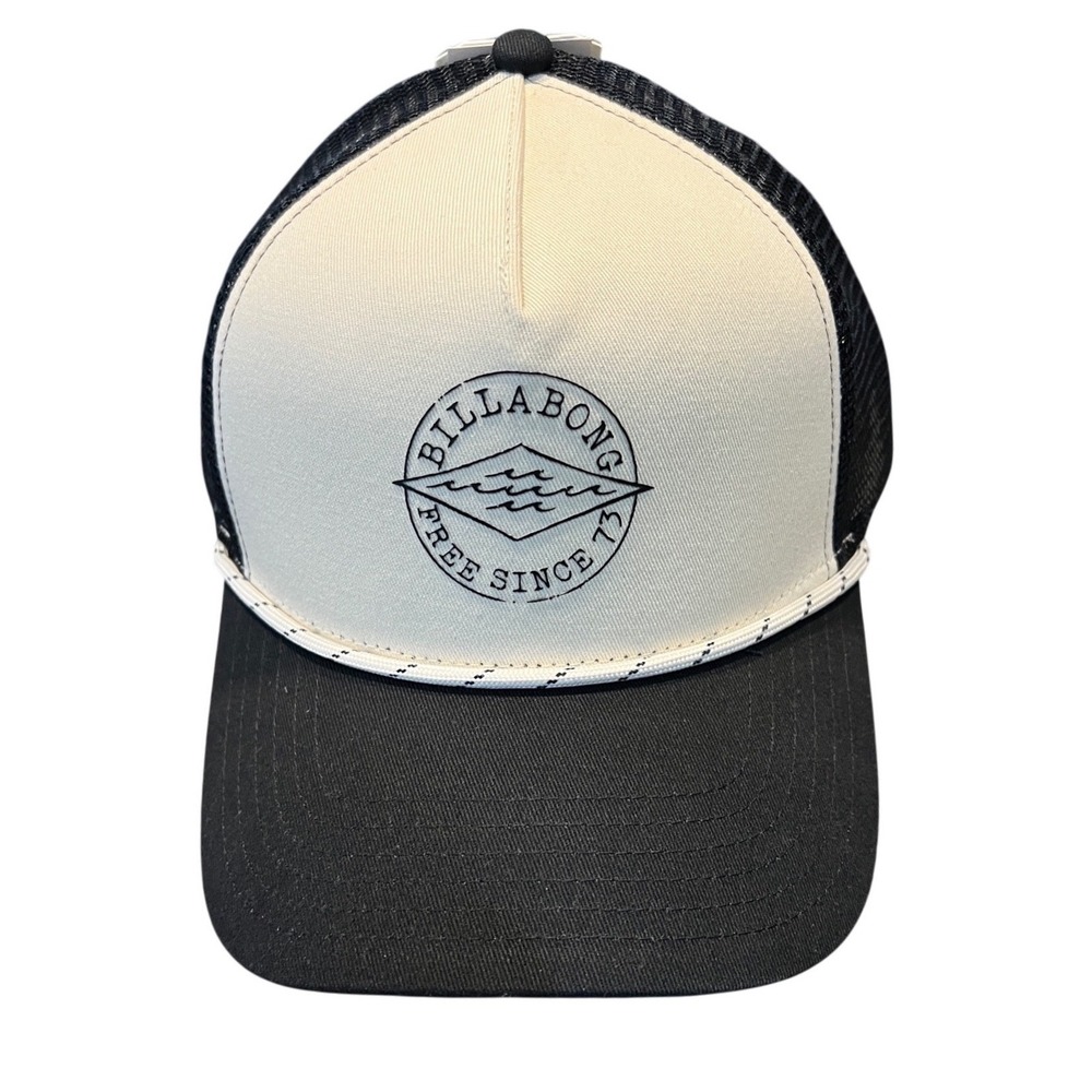 NWT Billabong Big Dave Trucker Hat Mens Black White Snapback Mesh Cap BL001480M